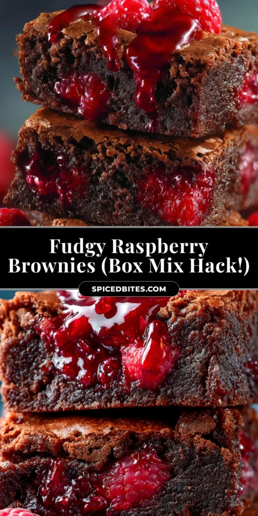 Raspberry Brownies: The Ultimate Fudgy Recipe 4 A stack of two perfectly fudgy raspberry brownies on parchment paper, showing a rich chocolate texture and a vibrant raspberry swirl on top.