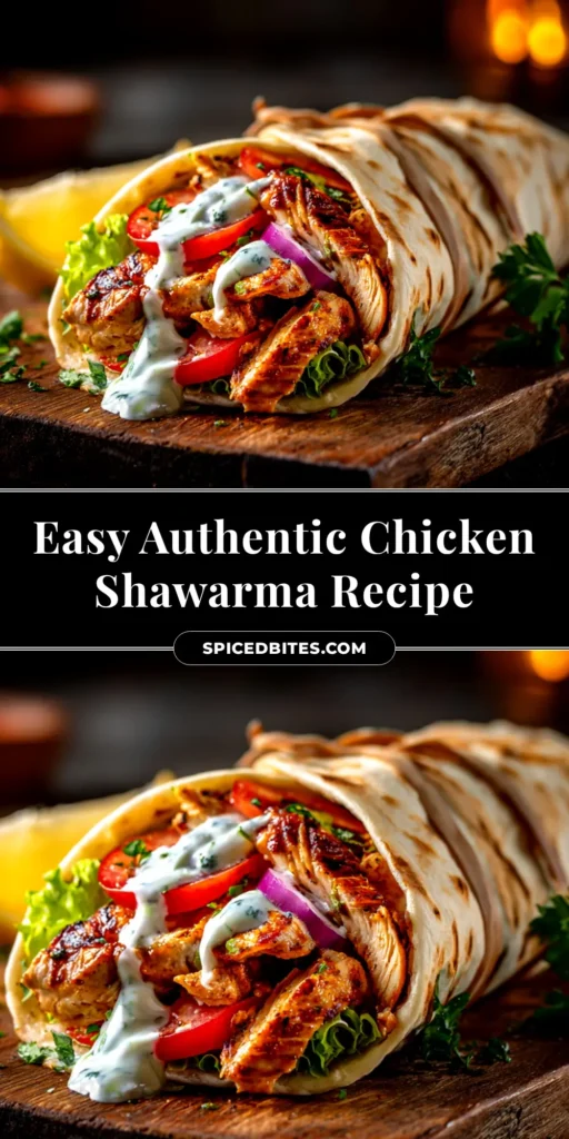 Chicken Shawarma Recipe (The BEST Authentic & Easy Method) 3 Homemade Chicken Shawarma Recipe loaded into a pita with fresh vegetables and creamy garlic sauce. An easy and authentic recipe!