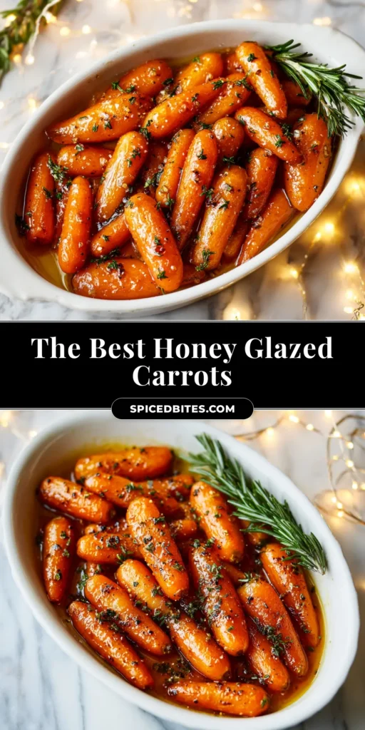 Honey Glazed Carrots (Simple & Irresistible) 3 A close-up of shiny honey glazed carrots in a rustic white bowl, garnished with fresh parsley. The perfect easy side dish recipe for the holidays.