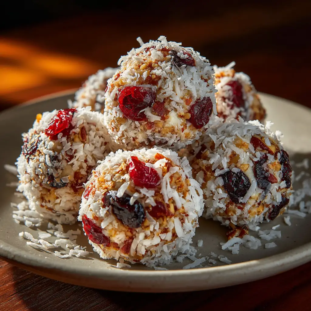 Pineapple Cranberry Cheese Balls (The Perfect Holiday Appetizer) 1 A close-up view of the texture of a pineapple cranberry cheese ball, showing the chunks of cranberry and pineapple mixed in the cream cheese.