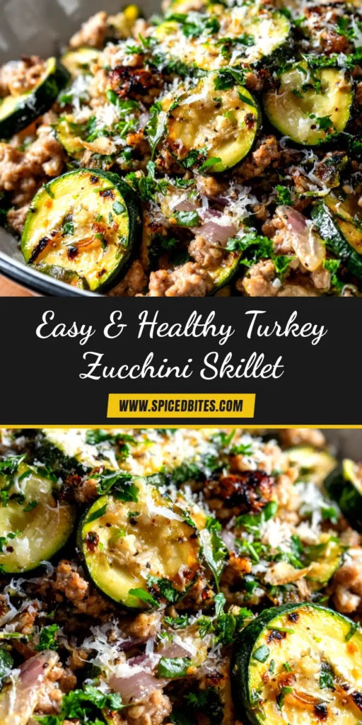 Ground Turkey and Zucchini Skillet (Quick & Healthy!) 3 A savory ground turkey and zucchini skillet in a black cast-iron pan, garnished with fresh parsley. A perfect healthy one-pan dinner.