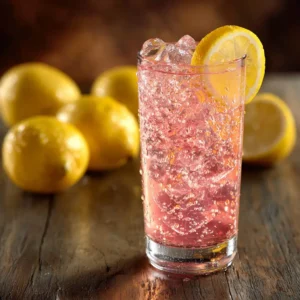 Pink Salt Weight Loss Drink: A Refreshing Morning Boost 2 A tall glass filled with the Himalayan pink salt drink, garnished with a fresh lemon wheel. The morning light highlights the drink's clarity and freshness.