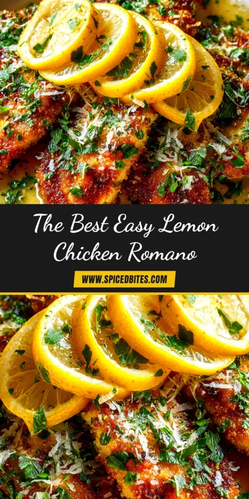 Lemon Chicken Romano: Crispy, Juicy, and Easy 3 A plate of crispy Lemon Chicken Romano, with golden-brown chicken cutlets topped with a lemon butter sauce and fresh parsley.