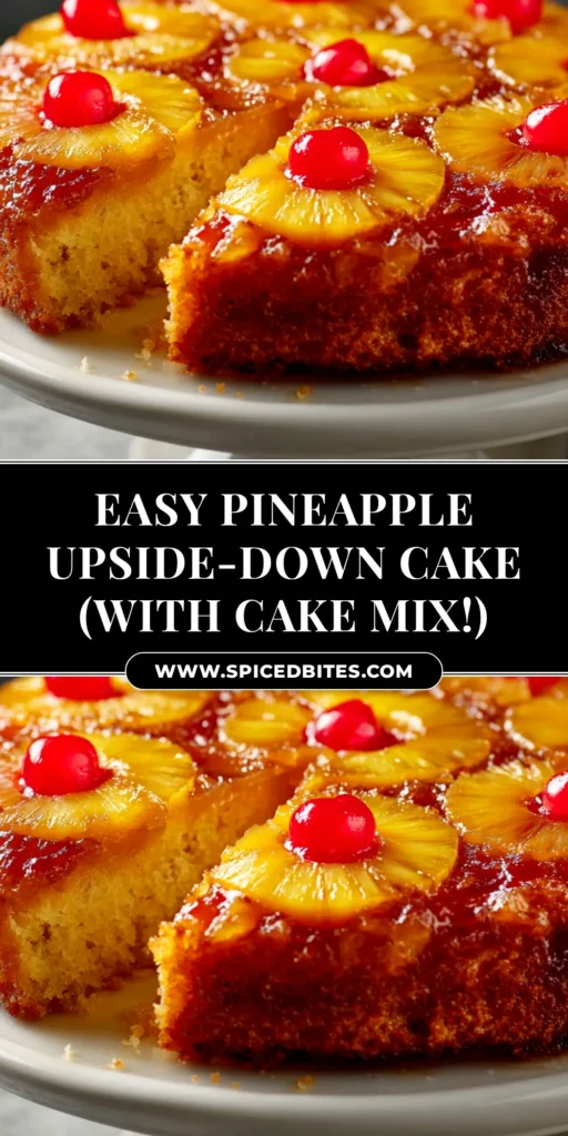 Pineapple Upside-Down Cake: A Foolproof Recipe for a Classic Dessert 3 A beautiful slice of homemade Pineapple Upside-Down Cake on a plate, showing the caramelized pineapple topping and a moist, tender cake crumb.