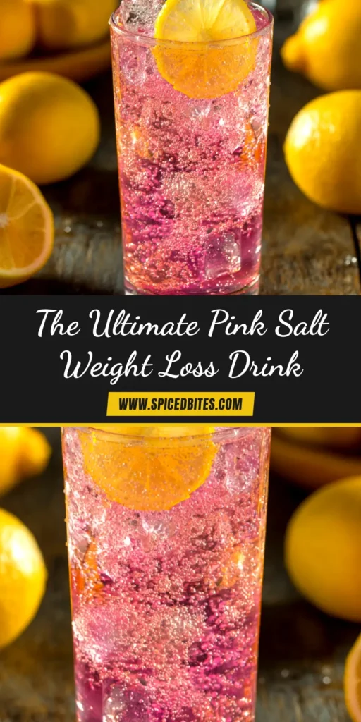 Pink Salt Weight Loss Drink: A Refreshing Morning Boost 4 A refreshing Pink Salt Weight Loss Drink in a clear glass with a lemon slice, designed as a morning ritual for hydration and metabolism support. The text overlay reads 'Morning Boost Drink'.