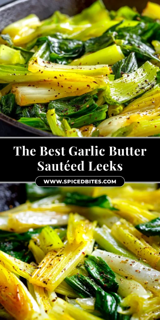 Sautéed Leeks (The Perfect Buttery Side Dish) 3 An overhead shot of a skillet filled with perfectly tender and buttery sautéed leeks, garnished with fresh thyme. A simple and elegant side dish.