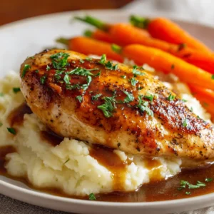 Creamy Garlic Parmesan Chicken: Your New Favorite 30-Minute Meal 4 Golden-brown chicken breasts searing in a skillet for the Creamy Garlic Parmesan Chicken recipe.
