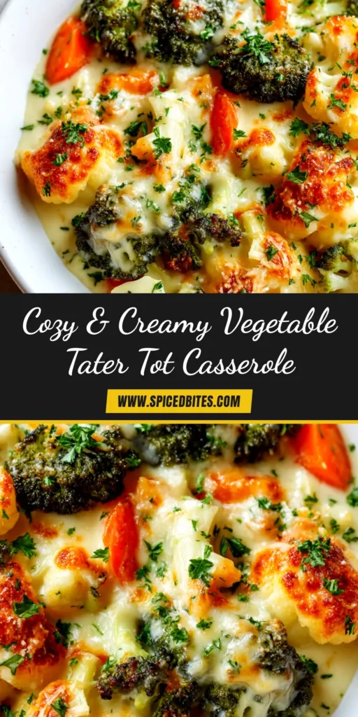 Vegetable Casserole: The Ultimate Creamy & Cheesy Bake 3 A top-down shot of a freshly baked vegetable casserole in a white dish, showcasing its cheesy, golden-brown topping and vibrant vegetables.