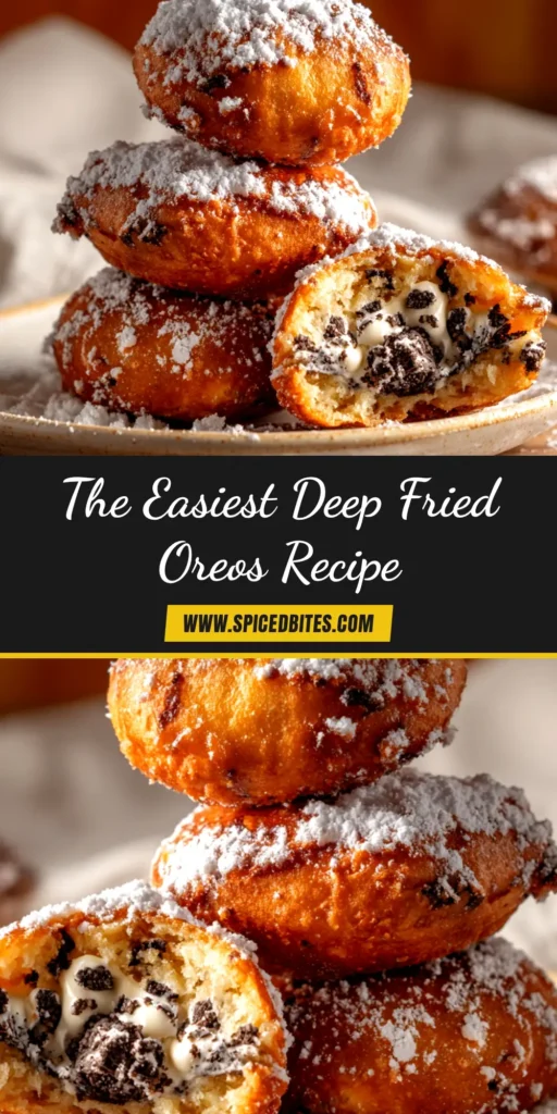 Deep Fried Oreos: The Ultimate 5-Ingredient Fair Food Recipe 3 A delicious plate of homemade deep fried oreos, golden brown and dusted with powdered sugar, ready to be eaten.
