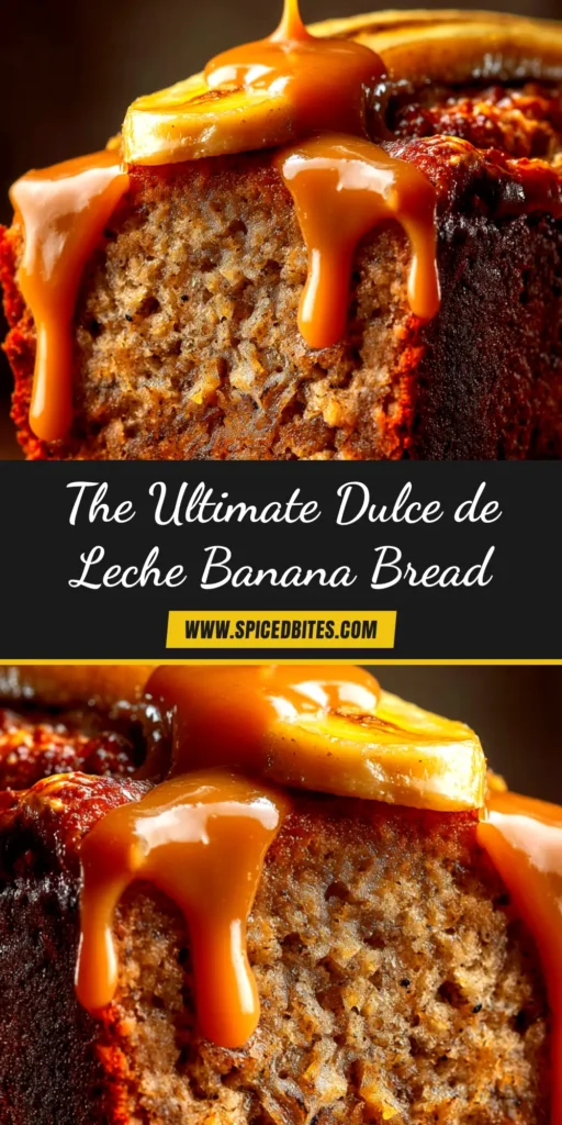 Dulce de Leche Banana Bread: The Ultimate Swirled Treat 3 A beautiful loaf of dulce de leche banana bread on a wooden board, with one slice cut to show the gorgeous caramel swirl inside. Perfect for a decadent breakfast or dessert.