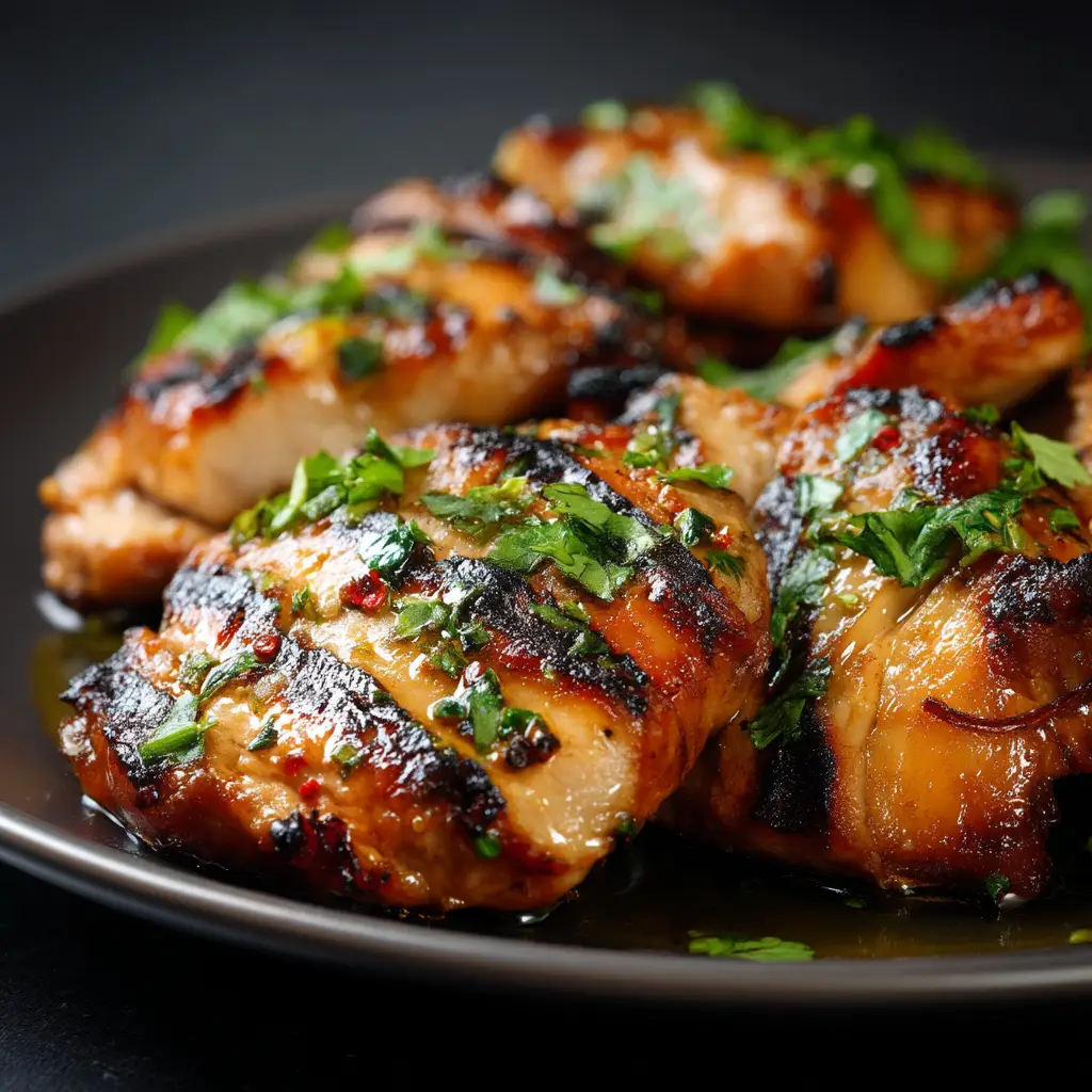 A close-up of sliced boneless chicken thighs seasoned with paprika and herbs. This healthy baked chicken thigh recipe is perfect for meal prep and family dinners.