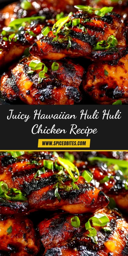 A platter of grilled Huli Huli Chicken, glistening with a sweet and savory glaze and garnished with fresh green onions. This is the ultimate Hawaiian grilled chicken recipe.