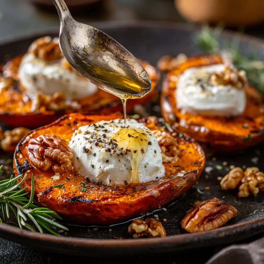 A bowl of maple glazed sweet potatoes ready to be served as a healthy side dish.