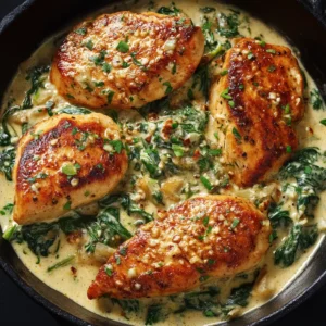 Creamy Spinach Chicken (The Ultimate 30-Minute Skillet Dinner) 4 Four perfectly seared chicken breasts resting on a cutting board before being added to the garlic cream sauce.