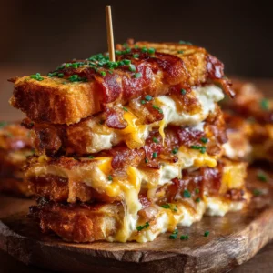 Bacon Wrapped Grilled Cheese: The Ultimate Guide to Gooey Perfection 3 Extreme close-up shot of a bacon wrapped grilled cheese, highlighting the texture of the crispy bacon and toasted bread.
