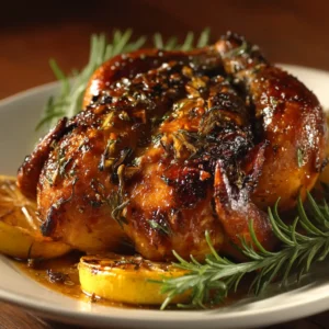 Roasted Cornish Hen: The Ultimate Guide to a Perfect-Every-Time Meal 3 An extreme close-up of a golden-brown Roasted Cornish Hen, highlighting the crispy skin and savory texture achieved with this recipe.