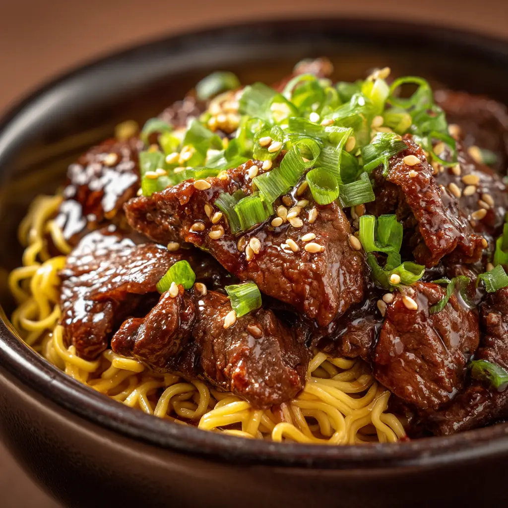 Sticky Beef Noodles: The Ultimate 30-Minute Weeknight Dinner 1 A beautiful bowl of homemade sticky beef noodles, showcasing the tender beef strips mixed with perfectly cooked noodles.