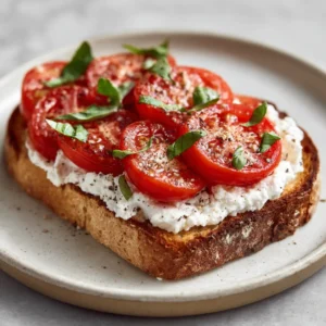 The Ultimate Fresh Tomato and Cottage Cheese Toast 3 Fresh ingredients for Cottage Cheese Toast including artisan sourdough, chunky cottage cheese, vine-ripened tomatoes, and fresh basil.