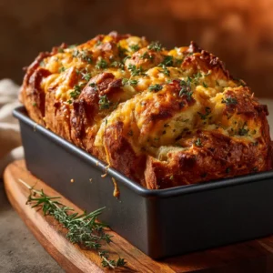 Cheesy Herb Bread (The Ultimate Guide to Gooey Perfection) 4 A beautiful loaf of savory cheesy herb bread, baked to golden perfection and ready to be served.