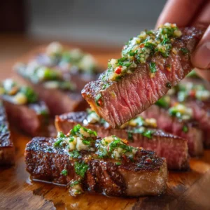 A close-up shot of a cast-iron skillet searing a beautiful steak for the Cowboy Butter Steak Recipe, showing a perfect crust forming.