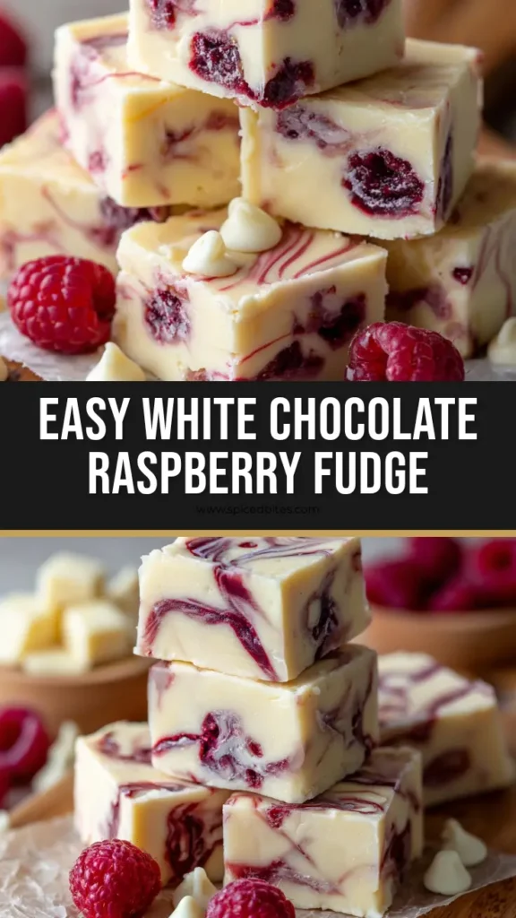 The Ultimate White Chocolate Raspberry Fudge (Creamy & Foolproof) 4 A close-up overhead shot of perfectly cut squares of white chocolate raspberry fudge arranged on a wooden board. (White Chocolate Raspberry Fudge)