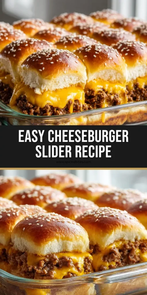 Cheeseburger Sliders with Sweet Hawaiian Rolls and Savory Beef 4 A dozen Cheeseburger Sliders in a glass dish with melted cheese and sesame seeds. (Cheeseburger Sliders)