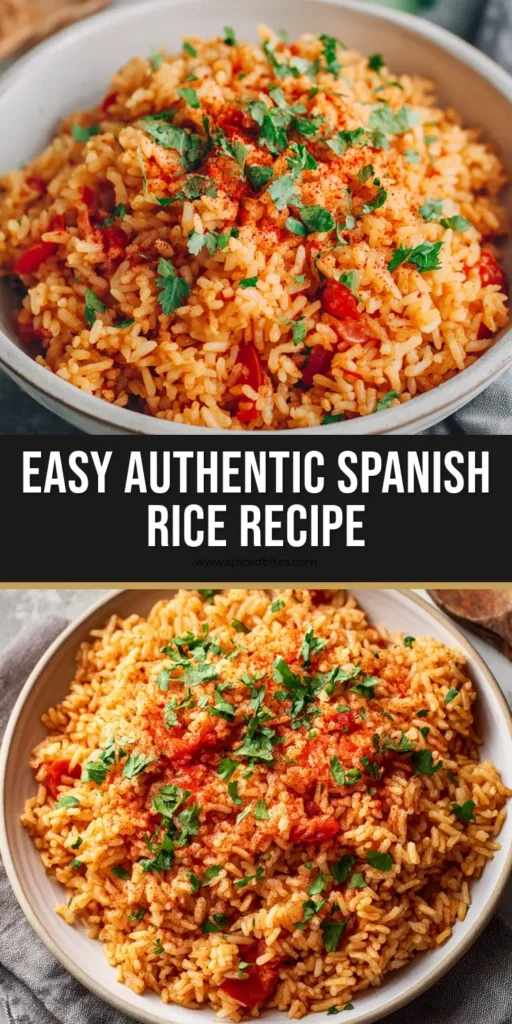 Spanish Rice Recipe: How to Make Perfectly Fluffy Restaurant-Style Grains 4 A overhead shot of fluffy Spanish rice in a white bowl garnished with cilantro and paprika. (Spanish Rice Recipe)