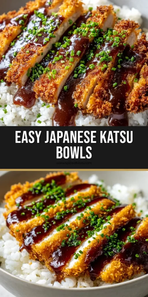 Japanese Katsu Bowls: The Secret to Achieving the Perfect Golden Crunch 4 A professional extreme close-up of Japanese Katsu Bowls featuring a golden-brown panko pork cutlet over fluffy white rice with glossy tonkatsu sauce.