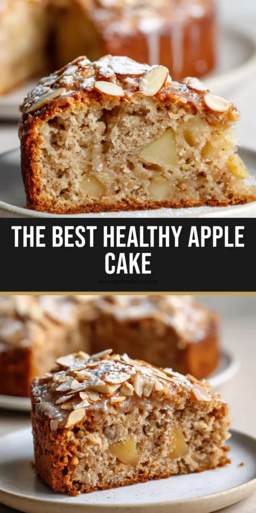 Healthy Oatmeal Apple Cake: A Moist and Rustic Autumn Masterpiece 4 A close-up of a rustic Healthy Oatmeal Apple Cake with toasted almonds and a clear glaze.