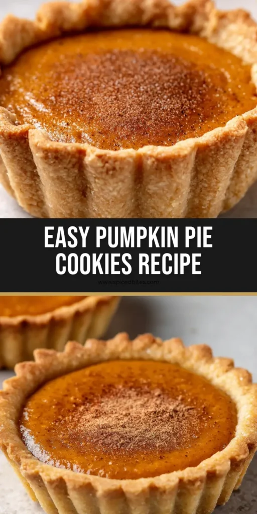 Pumpkin Pie Cookies with Scalloped Shortbread Crust and Spiced Filling 4 A round shortbread cookie shell filled with smooth baked orange pumpkin pie filling and a dusting of cinnamon. (Pumpkin Pie Cookies)