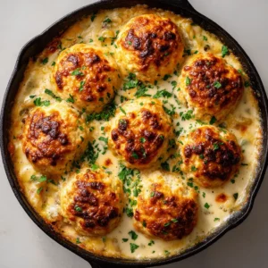 Close-up of bubbling off-white sauce and charred cheddar cheese on a Red Lobster Biscuit Chicken Pot Pie.